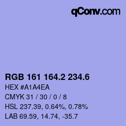 カラーコード: RGB 161 164.2 234.6 | qconv.com