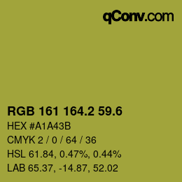 カラーコード: RGB 161 164.2 59.6 | qconv.com