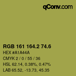 カラーコード: RGB 161 164.2 74.6 | qconv.com