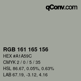 颜色代码: RGB 161 165 156 | qconv.com