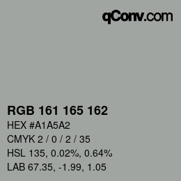 Color code: RGB 161 165 162 | qconv.com