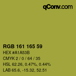 颜色代码: RGB 161 165 59 | qconv.com