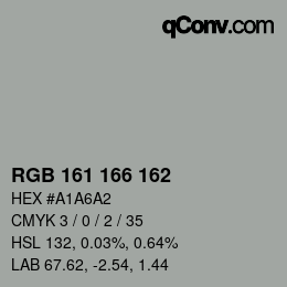 Color code: RGB 161 166 162 | qconv.com
