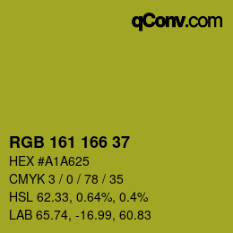カラーコード: RGB 161 166 37 | qconv.com