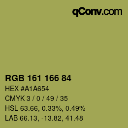 颜色代码: RGB 161 166 84 | qconv.com