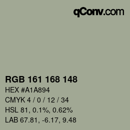 Farbcode: RGB 161 168 148 | qconv.com