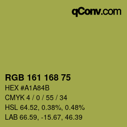 颜色代码: RGB 161 168 75 | qconv.com
