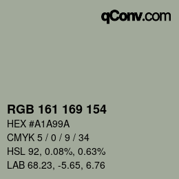 Code couleur: RGB 161 169 154 | qconv.com