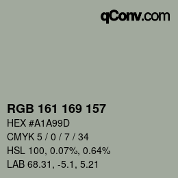Farbcode: RGB 161 169 157 | qconv.com