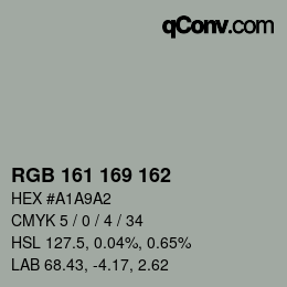 Color code: RGB 161 169 162 | qconv.com