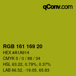 カラーコード: RGB 161 169 20 | qconv.com