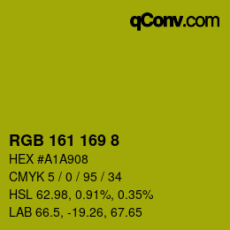 Color code: RGB 161 169 8 | qconv.com