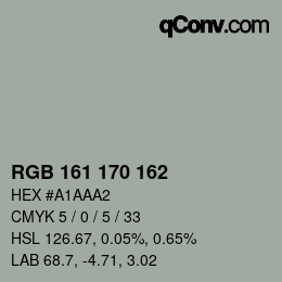 Color code: RGB 161 170 162 | qconv.com