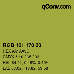颜色代码: RGB 161 170 60 | qconv.com