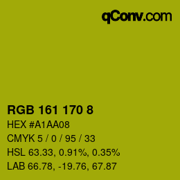 颜色代码: RGB 161 170 8 | qconv.com