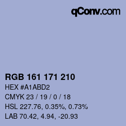 カラーコード: RGB 161 171 210 | qconv.com