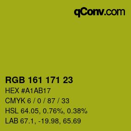 颜色代码: RGB 161 171 23 | qconv.com