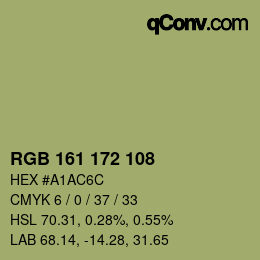 カラーコード: RGB 161 172 108 | qconv.com