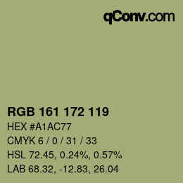 颜色代码: RGB 161 172 119 | qconv.com