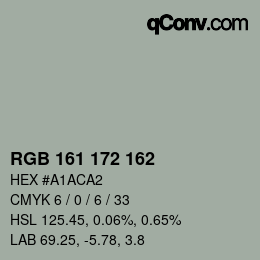 カラーコード: RGB 161 172 162 | qconv.com