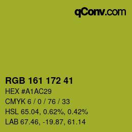 Color code: RGB 161 172 41 | qconv.com