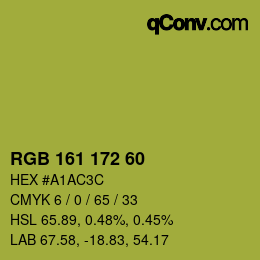 颜色代码: RGB 161 172 60 | qconv.com