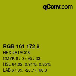 Color code: RGB 161 172 8 | qconv.com