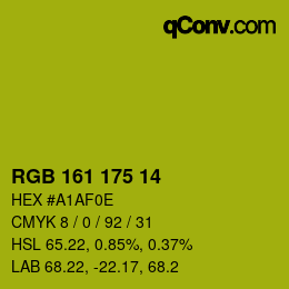 颜色代码: RGB 161 175 14 | qconv.com