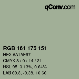 Farbcode: RGB 161 175 151 | qconv.com