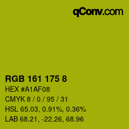 カラーコード: RGB 161 175 8 | qconv.com