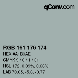 Color code: RGB 161 176 174 | qconv.com