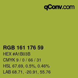 カラーコード: RGB 161 176 59 | qconv.com