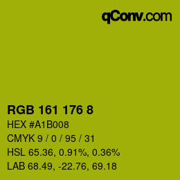 カラーコード: RGB 161 176 8 | qconv.com