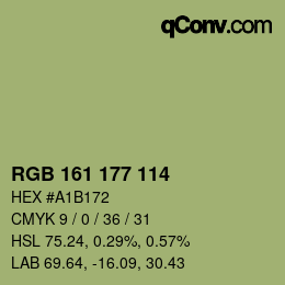 Farbcode: RGB 161 177 114 | qconv.com