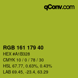 颜色代码: RGB 161 179 40 | qconv.com