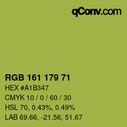 カラーコード: RGB 161 179 71 | qconv.com