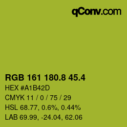 カラーコード: RGB 161 180.8 45.4 | qconv.com