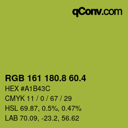 カラーコード: RGB 161 180.8 60.4 | qconv.com