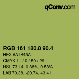 カラーコード: RGB 161 180.8 90.4 | qconv.com