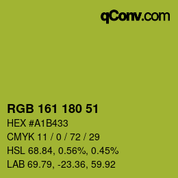 Farbcode: RGB 161 180 51 | qconv.com