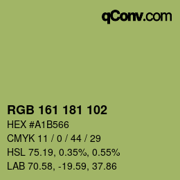 Código de color: RGB 161 181 102 | qconv.com