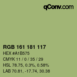 Código de color: RGB 161 181 117 | qconv.com