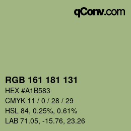 Farbcode: RGB 161 181 131 | qconv.com