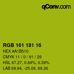Color code: RGB 161 181 16 | qconv.com