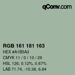 Código de color: RGB 161 181 163 | qconv.com