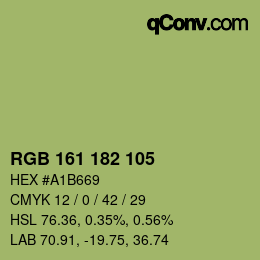 カラーコード: RGB 161 182 105 | qconv.com