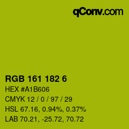 Color code: RGB 161 182 6 | qconv.com