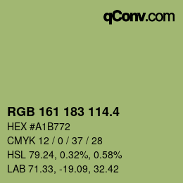 カラーコード: RGB 161 183 114.4 | qconv.com