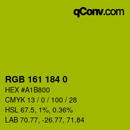 Color code: RGB 161 184 0 | qconv.com