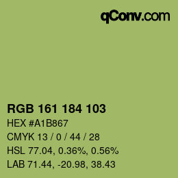 Color code: RGB 161 184 103 | qconv.com